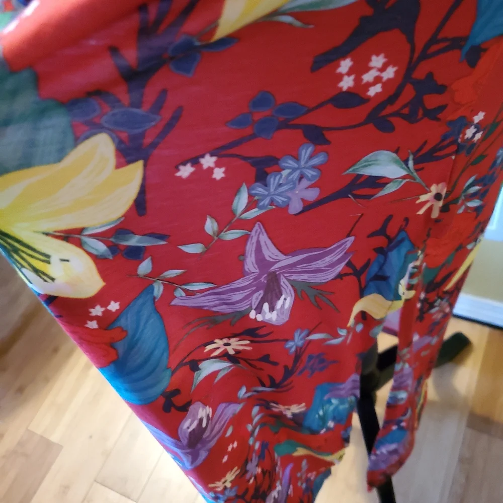 Adidas Floral Red Midi Dress - Picture 6 of 6